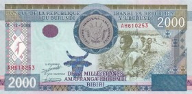 Burundi, 2.000 Francs, 2008, UNC, p47
Serial Number: AH610253
Estimate: 10-20