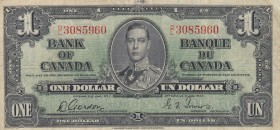Canada, 1 Dollar, 1937, VF, p58d
Serial Number: D/L 3085960
Estimate: 10-20