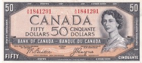 Canada, 50 Dollars, 1954, AUNC, p71b
DEVİL FACE
Queen Elizabeth II. Potrait
Serial Number: A/H 1841291
Estimate: 2250-4500