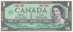 Canada, 1 Dollar, 1967, UNC, p84a
Queen Elizabeth II. Potrait, Commemorative Banknote
Serial Number: 1867 1967
Estimate: 15-30