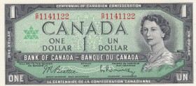 Canada, 1 Dollar, 1967, UNC, p84b
Queen Elizabeth II. Potrait
Commemorative banknote
Serial Number: GP1141122
Estimate: 15-30