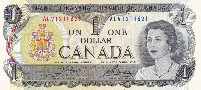 Canada, 1 Dollar, 1973, UNC, p85c
Queen Elizabeth II. Potrait
Serial Number: A...