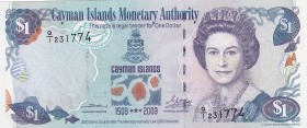 Cayman Islands, 1 Dollar, 2003, UNC, p30
Commemorative banknote
Queen Elizabeth II. Potrait
Serial Number: Q/1 231774
Estimate: 10-20
