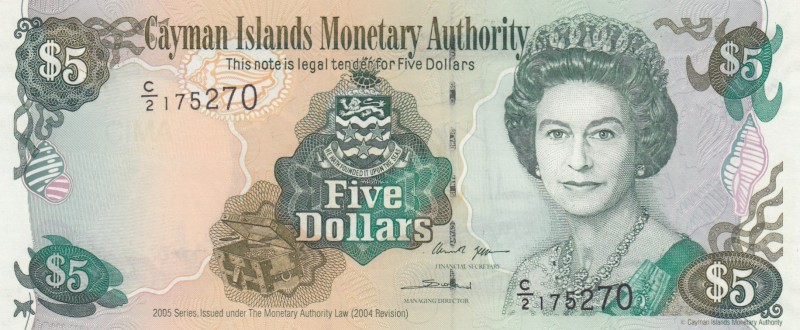 Cayman Islands, 5 Dollars, 2005, UNC, p34a
Queen Elizabeth II. Potrait
Serial ...