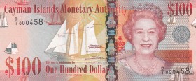 Cayman Islands, 100 Dollars, 2010, UNC, p43a
Low Serial Number
Queen Elizabeth II. Potrait
Serial Number: D/1 000458
Estimate: 300-600