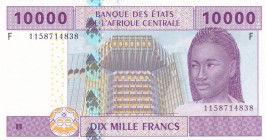 Central African States, 10.000 Francs, 2002, UNC, p510F
"F" Equatorial Guinea
Serial Number: F 1158714838
Estimate: 30-60