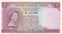 Ceylon, 2 Rupees, 1954, UNC(-), p50b
Queen Elizabeth II. Potrait
Serial Number: E/21 127480
Estimate: 250-500