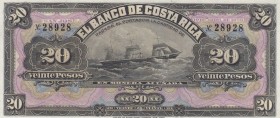 Costa Rica, 20 Pesos, 1899, UNC, pS165
El Banco de Costa Rica
Serial Number: 28928
Estimate: 75-150