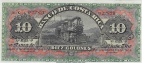 Costa Rica, 10 Colones, 1901/1908, UNC, pS714
Banco de Costa Rica
Serial Number: 22820
Estimate: 50-100