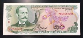 Costa Rica, 5 Colones, 1989, UNC, BUNDLE
(Total 100 consecutive banknotes)
Estimate: 250-500