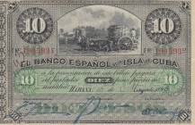 Cuba, 10 Pesos, 1896, XF(+), p49
Has a ballpoint pen
Serial Number: 194593
Estimate: 10-20