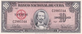 Cuba, 10 Pesos, 1960, UNC, p79b
Black serial number
Serial Number: C290554A
Estimate: 15-30