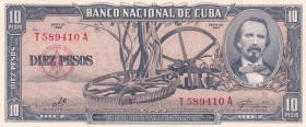 Cuba, 10 Pesos, 1960, UNC, p88c
Serial Number: T589410 A
Estimate: 10-20