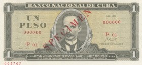 Cuba, 1 Pesos, 1970, UNC, pCS8, SPECIMEN
Collector Series
Serial Number: P01 000000 005707
Estimate: 10-20