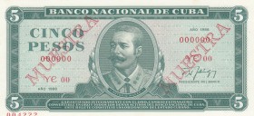 Cuba, 5 Pesos, 1988, UNC, pCS22, SPECIMEN
Collector Series
Serial Number: YE 000000 004222
Estimate: 10-20