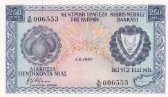 Cyprus, 250 Mils, 1982, UNC, p41c
Serial Number: S/81 006553
Estimate: 40-80
