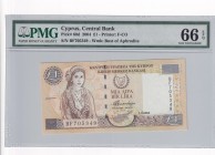 Cyprus, 1 Pound, 2004, UNC, p60d
PMG 66 EPQ
Serial Number: BF705349
Estimate: 25-50