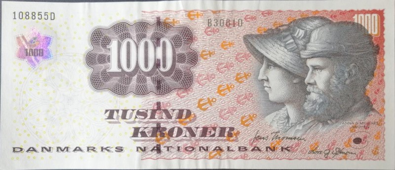 Denmark, 1000 Kroner, 2004/2008, UNC(-), p64
There is ripple.
Serial Number: 1...