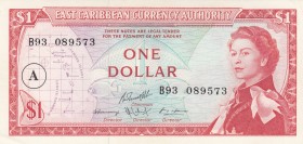 East Caribbean States, 1 Dollar, 1965, UNC, p13h
Queen Elizabeth II. Potrait
Serial Number: B93 089573
Estimate: 40-80