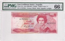 East Caribbean States, 1 Dollar, 1988/1989, UNC, p21u
PMG 66 EPQ, Anguilla
Serial Number: A178703U
Estimate: 40-80