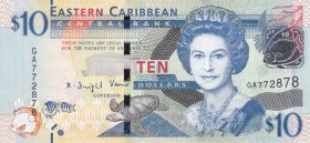 East Caribbean States, 10 Dollars, 2015, UNC, p52b
Queen Elizabeth II. Potrait
Serial Number: GA772878
Estimate: 10-20