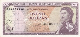 East Caribbean States, 20 Dollars, 1965, AUNC(+), p15h
Queen Elizabeth II. Potrait
Serial Number: A19 358956
Estimate: 200-400