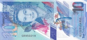 East Caribbean States, 10 Dollars, 2019, UNC, pNew
Queen Elizabeth II portrait, Polymer plastic banknote
Serial Number: GR950219
Estimate: 10-20
