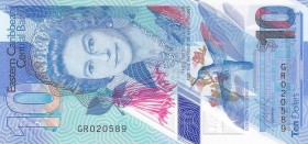 East Caribbean States, 10 Dollars, 2019, UNC, pNew
Queen Elizabeth II portrait, Polymer plastic banknote
Serial Number: GR020589
Estimate: 10-20