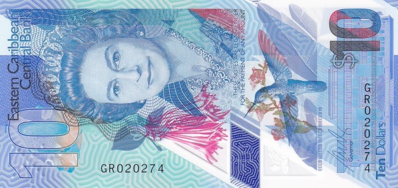 East Caribbean States, 10 Dollars, 2019, UNC, pNew
Polymer plastics banknote
S...