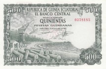 Equatorial Guinea, 500 Pesetas Guineanas, 1969, UNC, p2
Serial Number: 0378185
Estimate: 50-100
