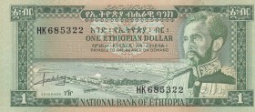 Ethiopia, 1 Dollar, 1966, UNC, p25a
Serial Number: HK 685322
Estimate: 25-50