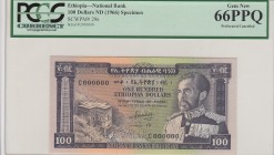 Ethiopia, 100 Dollars, 1966, UNC, p29s, SPECIMEN
PCGS 66 PPQ
Serial Number: C000000
Estimate: 250-500