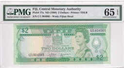 Fiji, 2 Dollars, 1980, UNC, p77a
Queen Elizabeth II. Potrait
Serial Number: C/1904065
Estimate: 50-100