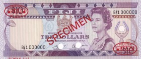 Fiji, 10 Dollars, 1980, UNC, p79s, SPECIMEN
Queen Elizabeth II. Potrait
Serial Number: B/1 000000
Estimate: 650-1300