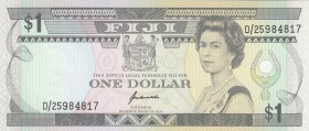 Fiji, 1 Dollar, 1993, UNC, p89a
Queen Elizabeth II. Potrait
Serial Number: D/25984817
Estimate: 15-30