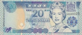Fiji, 20 Dollars, 2002, UNC, p107
Queen Elizabeth II. Potrait
Serial Number: AR095025
Estimate: 30-60