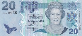 Fiji, 20 Dollars, 2007, UNC, p112
Queen Elizabeth II. Potrait
Serial Number: CA 082136
Estimate: 20-40