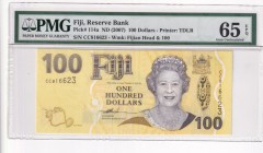 Fiji, 100 Dollars, 2007, UNC, p114a
PMG 65 EPQ
Serial Number: CC816623
Estimate: 125-250