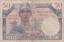 France, 50 Francs, 1947, FINE(+), pM8
For the Use of the French Army in the Occupied Territories in Germany and Austria
Serial Number: 35299 U1
Est...
