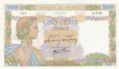 France, 500 Francs, 1942, AUNC, p95b
There are pinholes
Serial Number: P.5782 507
Estimate: 75-150