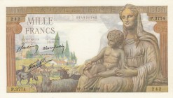 France, 1.000 Francs, 1943, UNC, p102
Serial Number: P.3774 242
Estimate: 200-400