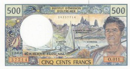 French Pacific Territories, 500 Francs, 1992, UNC, p1e
Serial Number: O.011 37714
Estimate: 25-50