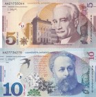Georgia, 5-10 Lari, 2017/2019, UNC, p76; p77, (Total 2 banknotes)
Serial Number: AA21735044, AA27736279
Estimate: 10-20