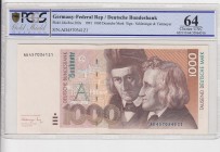 Germany - Federal Republic, 1.000 Mark, 1991, UNC, p44a
PCGS 64
Estimate: 1000-2000