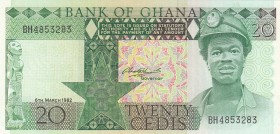 Ghana, 20 Cedis, 1982, UNC, p21
Serial Number: BH4853283
Estimate: 25-50
