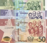 Ghana, 10-20-50 Cedis, 2019, UNC, pNew, (Total 3 banknotes)
Estimate: 40-80