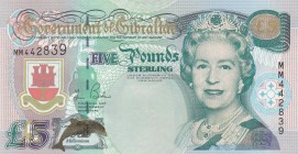 Gibraltar, 5 Pounds, 2000, UNC, p29
Queen Elizabeth II. Potrait
Commemorative banknote
Serial Number: MM442839
Estimate: 25-50