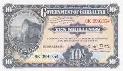 Gibraltar, 10 Shillings, 2018, UNC, pNew
Serial Number: 8K 09911354
Estimate: 10-20