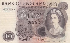Great Britain, 10 Pounds, 1970/1975, VF, p376c
Queen Elizabeth II. Potrait
Serial Number: B81 500759
Estimate: 30-60