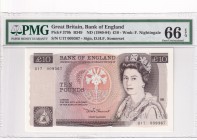 Great Britain, 10 Pounds, 1980-84, UNC, p379b
PMG 66 EPQ . Queen Elizabeth II portrait
Serial Number: U17 009367
Estimate: 100-200